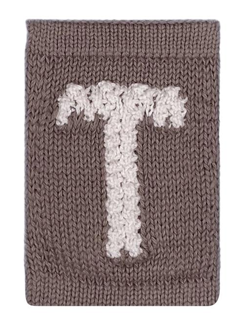 Knitted Letter T, Nature Smallstuff Brown