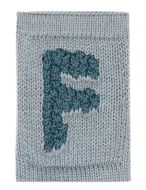 Knitted Letter F, Blue Smallstuff Blue