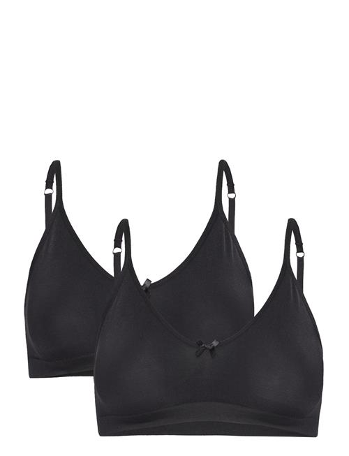 Little Wonder Soft Bra 2-Pack White Abecita Black
