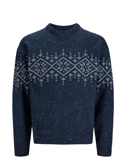 Se Jack & Jones Jorcosy Knit Crew Neck Jack & J S Navy ved Booztlet