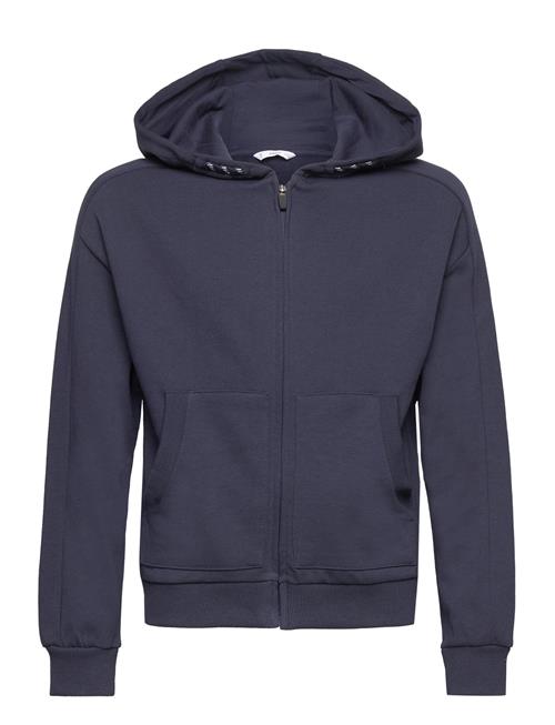 Mango Zipped Hoodie Mango Navy