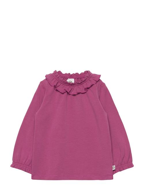 Se Müsli by Green Cotton Cozy Me Frill Collar L/S T Baby Müsli By Green Cotton Pink ved Booztlet