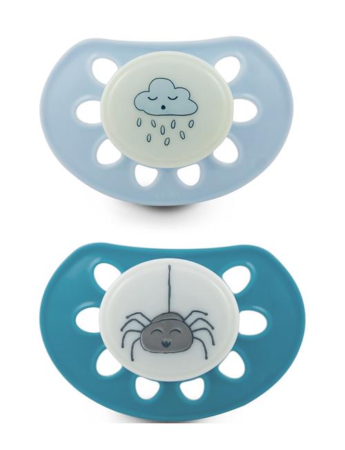 Esska Pacifier Classic Silic Glow 2-Pack, +4 Month Blue Esska Patterned