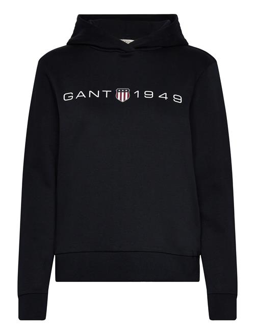 Se GANT Reg Printed Graphic Hoodie GANT Black ved Booztlet