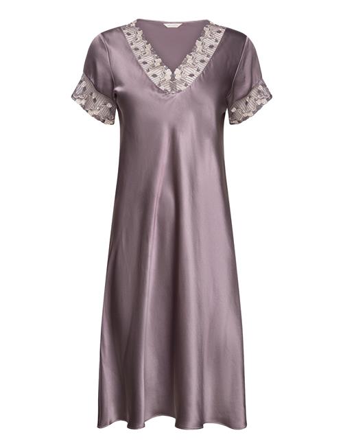 Lady Avenue Pure Silk - Nightdress W/Short Slee Lady Avenue Grey