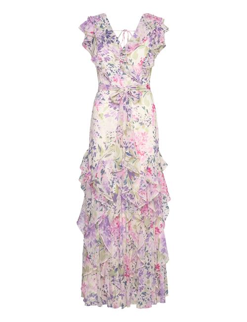 Lauren Ralph Lauren Floral Ruffle-Trim Georgette Gown Lauren Ralph Lauren Patterned