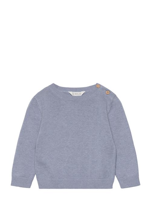 Mango Knit Cotton Sweater Mango Blue