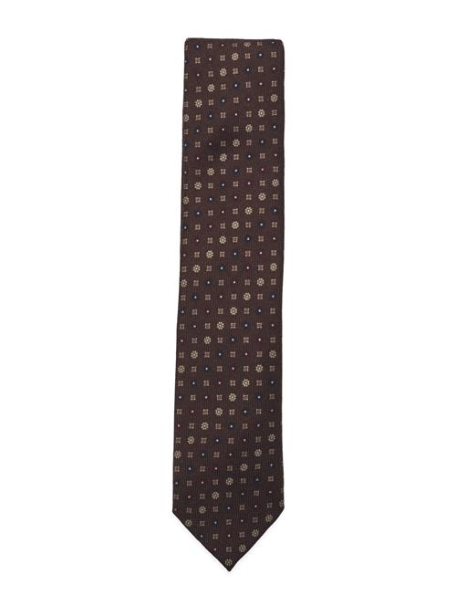 Wool Tie With Pattern 7 Cmwool Tie With Pattern 7 Cm Lindbergh Black Brown