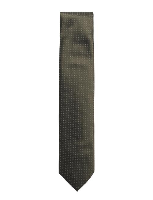 Polyester Tie With Dots 7 Cm Lindbergh Black Khaki