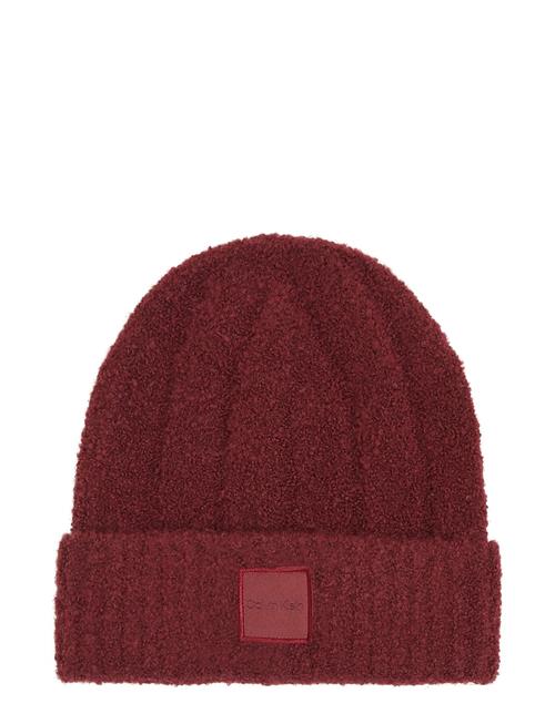 Calvin Klein Modern Patch Chunky Beanie Calvin Klein Burgundy