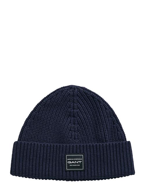 Cotton Ribbed Beanie GANT Blue