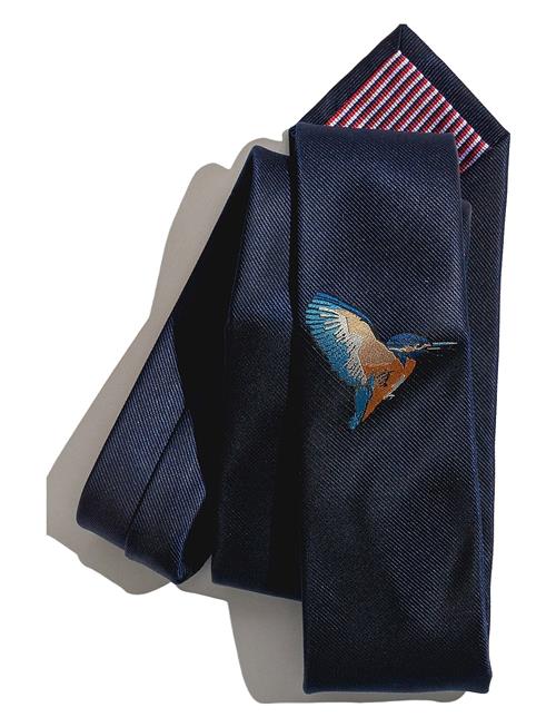 AN IVY Navy Kingfisher Silk Tie AN IVY Navy