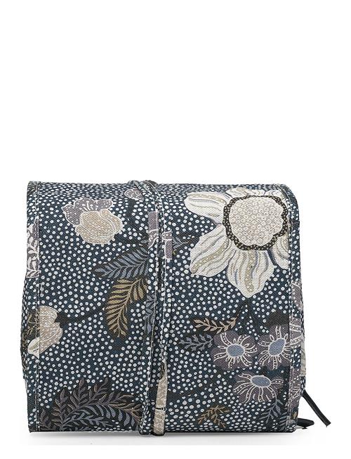 Ceannis Hanging Cosmetic Denim Blue Flower Linen Ceannis Navy