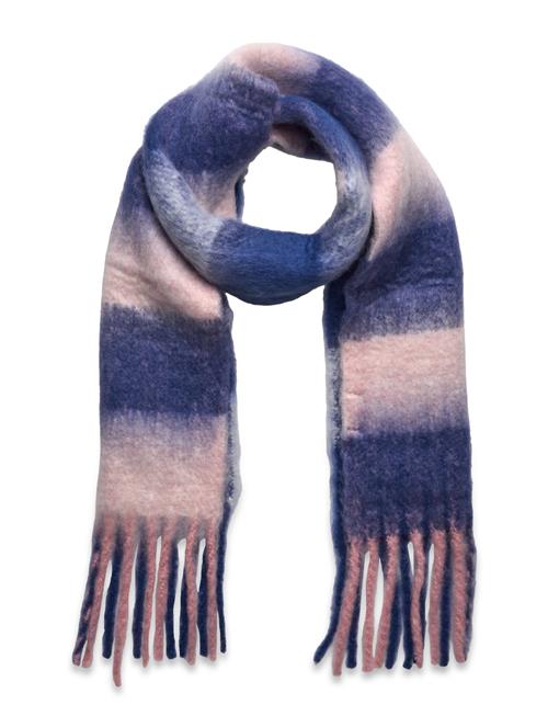 Mango Tricolour Check Scarf Mango Navy