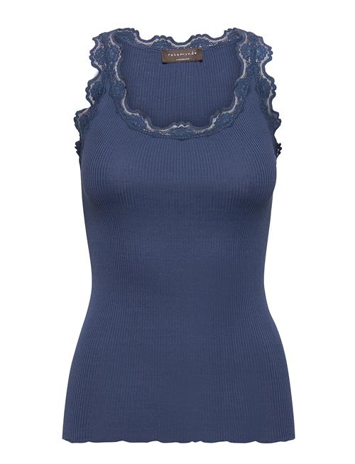 Rwbabette Silk Sl U-Neck Long Lace Rosemunde Blue