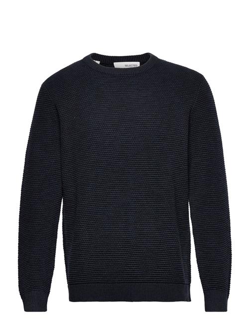 Selected Homme Slhvince Ls Knit Bubble Crew Neck Noos Selected Homme Navy