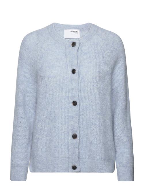 Slflulu Ls Knit Short Cardigan Noos Selected Blue