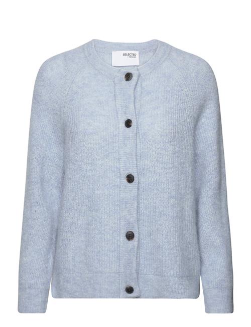 Slflulu Ls Knit Short Cardigan Noos Selected Femme Blue