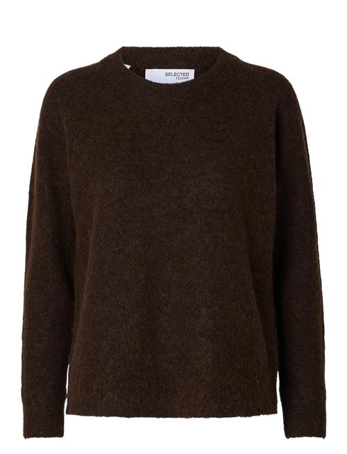 Selected Femme Slflulu Ls Knit O-Neck Noos Selected Femme Brown