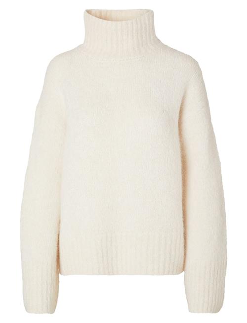 Se Selected Femme Slfgabella Ls Knit High-Neck Noos Selected Femme Cream ved Booztlet