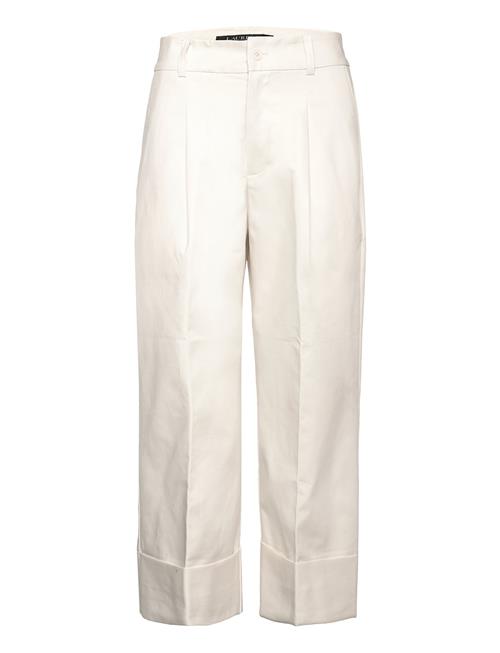 Se Lauren Ralph Lauren Double-Faced Stretch Cotton Ankle Pant Lauren Ralph Lauren Cream ved Booztlet