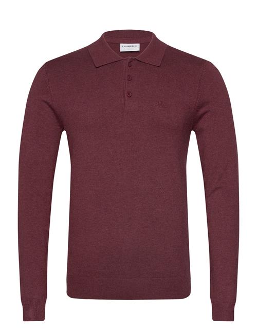 Lindbergh Long Sleeve Knitted Poloshirt Lindbergh Burgundy