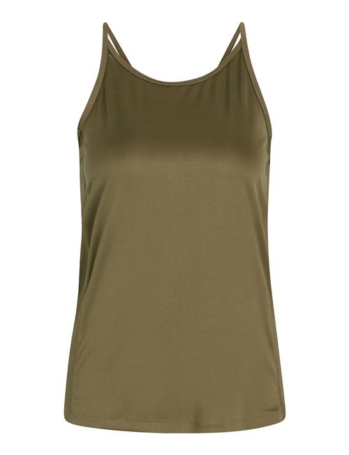 Women Sports Strap Top ZEBDIA Khaki