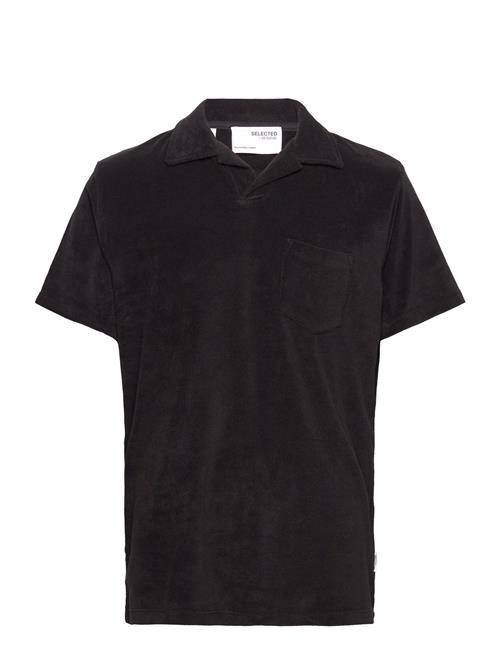 Se Selected Homme Slhrelax-Terry Ss Resort Polo Ex Selected Homme Black ved Booztlet