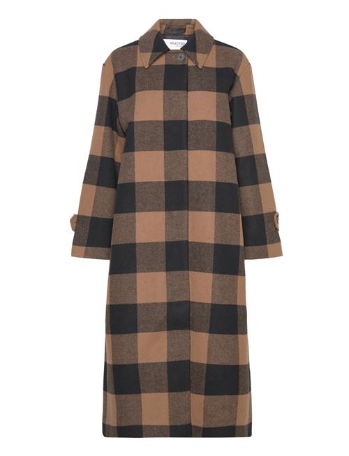 Slfevana Long Wool Coat Selected Brown