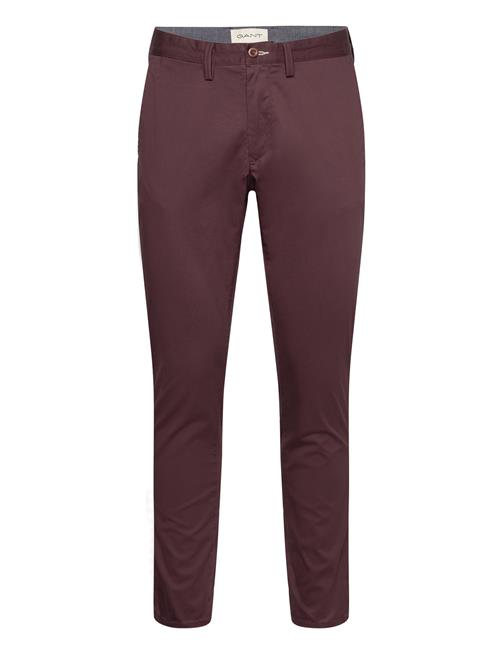 Se GANT Slim Twill Chinos GANT Burgundy ved Booztlet