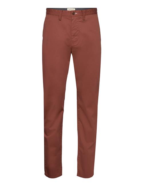 Se GANT Regular Twill Chinos GANT Brown ved Booztlet