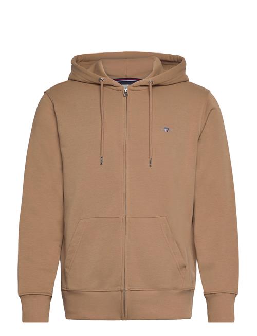 Se GANT Reg Shield Full Zip Hoodie GANT Brown ved Booztlet