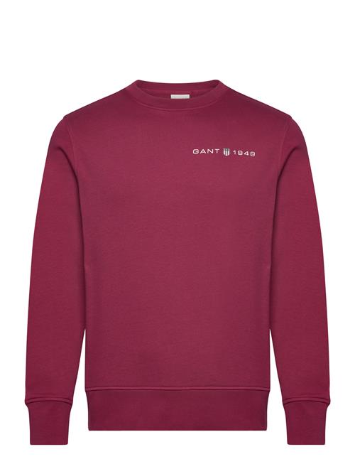 Se GANT Printed Graphic C-Neck Sweat GANT Red ved Booztlet