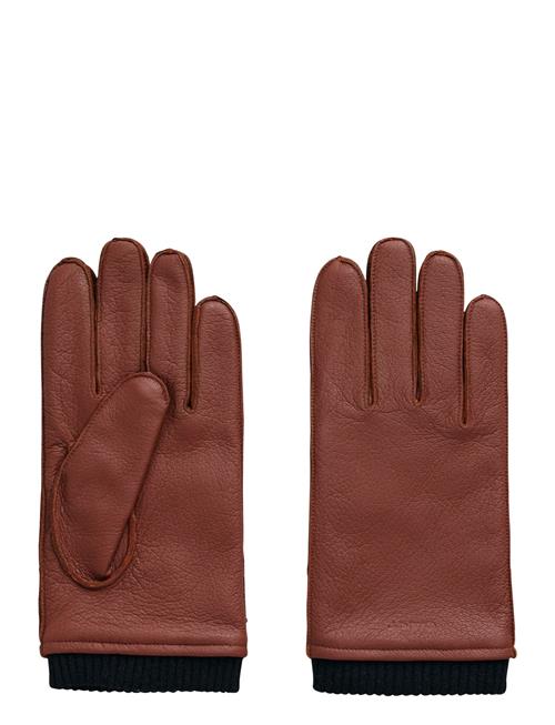 Se GANT Cashmere Lined Leather Gloves GANT Brown ved Booztlet