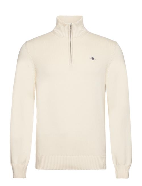 Se GANT Casual Cotton Half Zip GANT Cream ved Booztlet