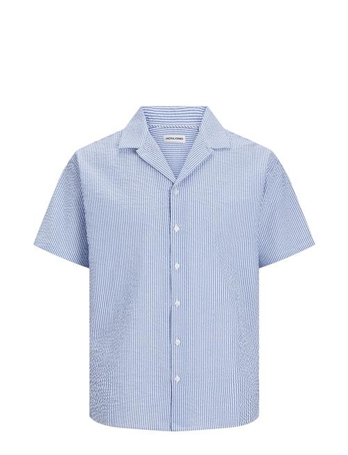 Jack & Jones Jjaydan Seersucker Resort Shirt Ss Jack & J S Blue