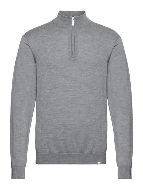 Se Les Deux Greyson Half-Zip Merino Knit Les Deux Grey ved Booztlet