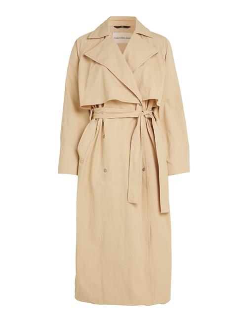 Se Belted Trench Coat Calvin Klein Jeans Beige ved Booztlet