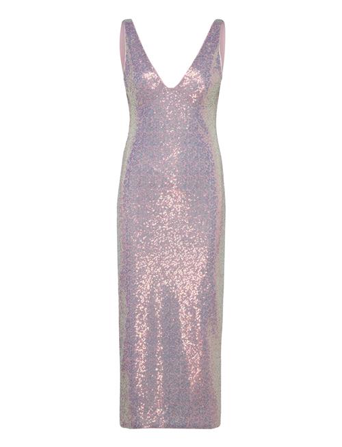 ROTATE Birger Christensen Sequin Low Cut Back Dress ROTATE Birger Christensen Pink