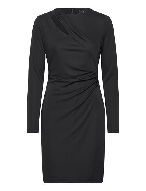 Pleated Stretch Jersey Cocktail Dress Lauren Ralph Lauren Black