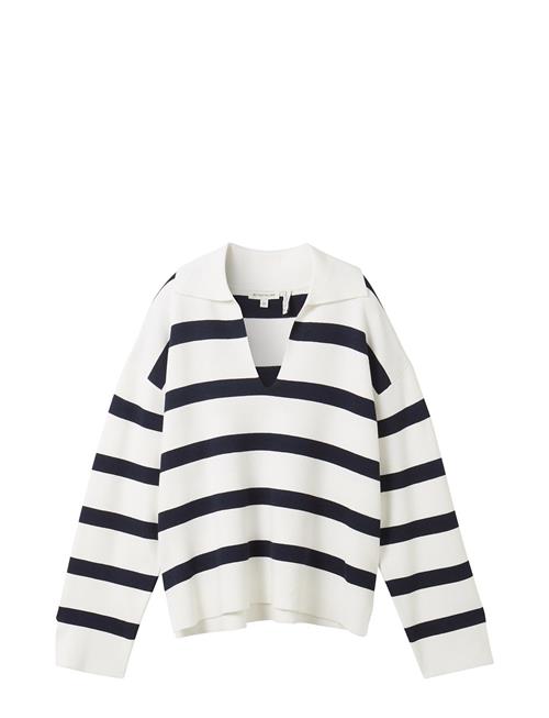 Knit Pullover Striped Tom Tailor White