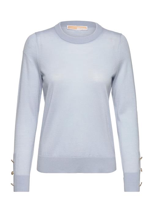 Michael Kors Merino Button Slv Ls Swtr Michael Kors Blue