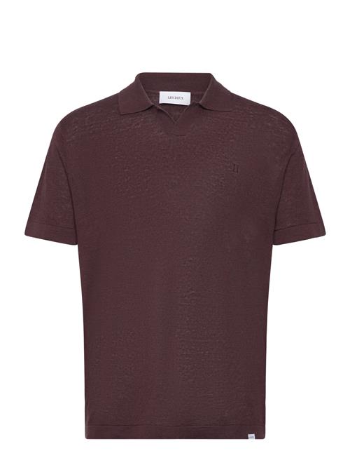 Se Les Deux Emmanuel Polo Knit Les Deux Burgundy ved Booztlet