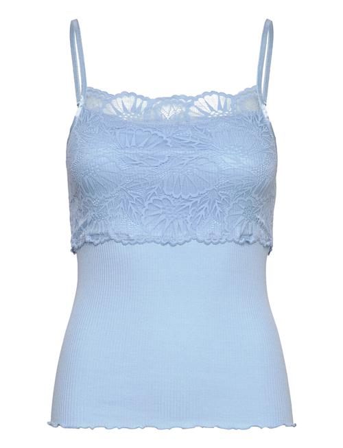 Se Rosemunde Silk Strap Top W/ Lace Rosemunde Blue ved Booztlet