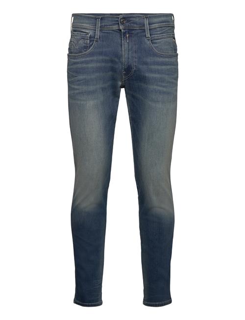 Se Replay Anbass Trousers Slim Hyperflex Dust Replay Blue ved Booztlet