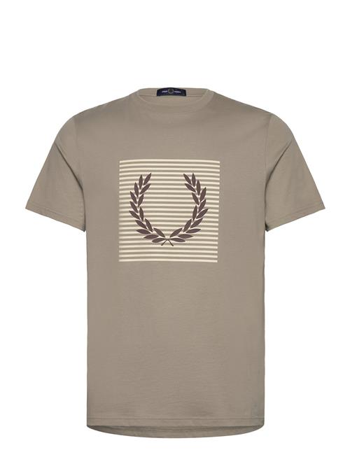 Fred Perry Striped Laurel Wreath Tee Fred Perry Beige