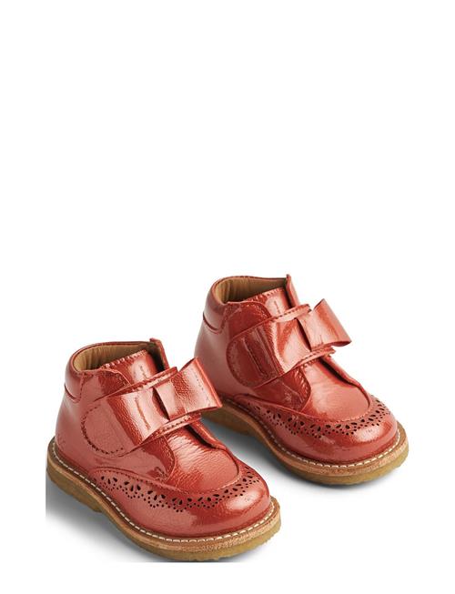 Wheat Bootie Velcro Bowy Wheat Red