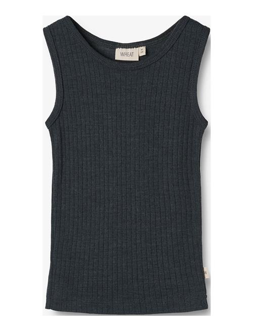 Wheat Wool Silk Singlet Iggy Wheat Navy