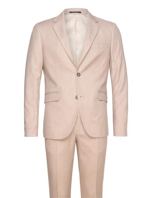 Se Lindbergh Structure Stretch Suit Lindbergh Beige ved Booztlet