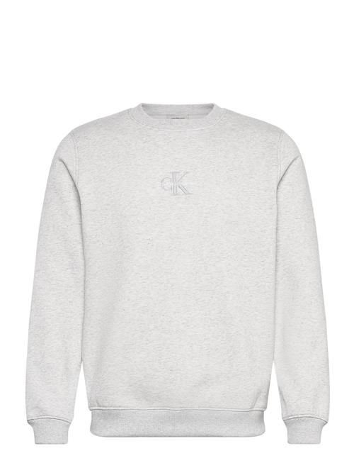 Se Calvin Klein Jeans Monologo Crew Neck Calvin Klein Jeans Grey ved Booztlet